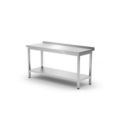 Nástěnný stůl s policí – přišroubovaný, hloubka 600 mm, HENDI, Kitchen Line, 1200x600x(H)850mm | 817285
